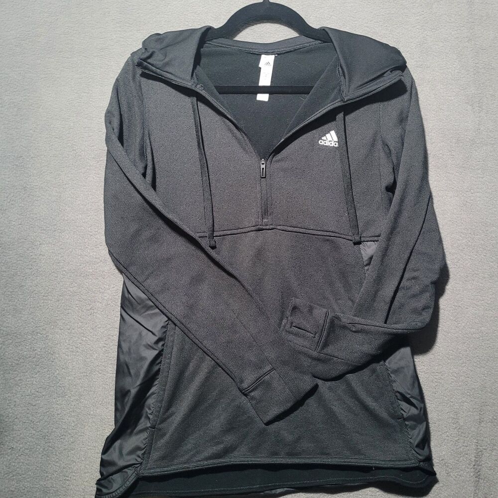 Adidas Climawarm Half-Zip Black Hooded Jacket Women's Small